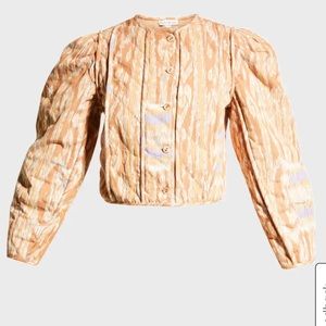 Arabella Quilted Puffed-Long Sleeve Cropped Jacket